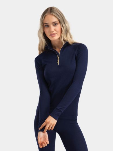 Bilde av WoolLand Rena Half Zip Baselayer Top Blue Ink